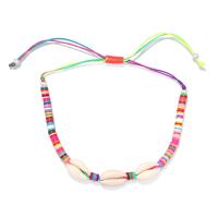 Arcilla polimero pulsera tobillera, con cordón poliéster, Nácar, Ajustable & para mujer, más colores para la opción, longitud:aproximado 18-40 cm, Vendido por UD