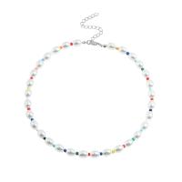 Collier de perles en plastique, alliage de zinc, avec Plastique ABS perle, bijoux de mode & pour femme, multicolore cm, Vendu par brin