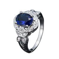 Anneau de cuivre de Zircon, laiton, avec zircon cubique, Plaqué de platine, normes différentes pour le choix & pour femme, plus de couleurs à choisir, Vendu par PC