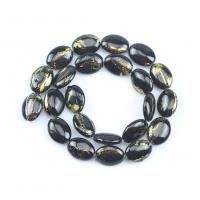 Cloisonne Stone Beads, Oval, DIY, black Approx 38 cm 