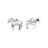 Colgantes Animales de Aleación de Zinc, Caballo, chapado en color de plata antigua, unisexo, 17x14x2mm, aproximado 100PCs/Bolsa, Vendido por Bolsa