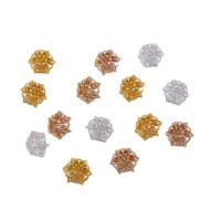 Brass Hair Accessories DIY Findings, Flower, plated 14mm 