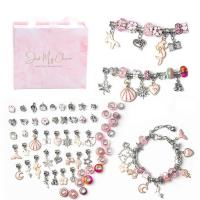 DIY Bracelet Beads Set, Zinc Alloy, beads & pendant, with paper box & Crystal, plated, enamel Approx 