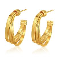 Brass Stud Earring, 18K gold plated, fashion jewelry & for woman, golden 