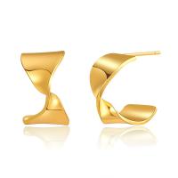 Brass Stud Earring, 18K gold plated, fashion jewelry & for woman, golden 