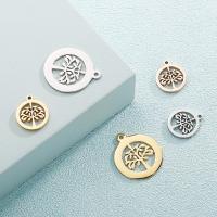 Stainless Steel Pendants, 304 Stainless Steel, Vacuum Ion Plating, tree of life design 