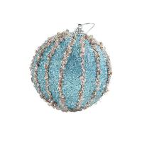 PE Foam Christmas Tree Decoration, with Sequins, Round, Christmas jewelry 80mm 