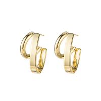 Brass Stud Earring, 14K gold plated, for woman 