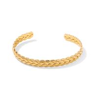 Edelstahl Manshette Armreif, 304 Edelstahl, Vakuum-Ionen-Beschichtung, Modeschmuck & für Frau, goldfarben, 7.64mm, verkauft von PC