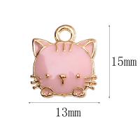 Zink Legierung Emaille Anhänger , Zinklegierung, Katze, plattiert, unisex, keine, 13x15mm, ca. 100PCs/Tasche, verkauft von Tasche