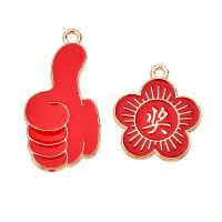 Zinc Alloy Enamel Pendants, gold color plated, Unisex Approx 