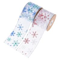 Rubans de Noël, Fibre de polyester, Conception de Noël & DIY, plus de couleurs à choisir, 63mm Vendu par bobine