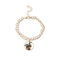 aleación de zinc Pulsera, chapado en color dorado, Joyería de Halloween & para mujer & esmalte, más colores para la opción, longitud:aproximado 7.7-7.8 Inch, Vendido por UD