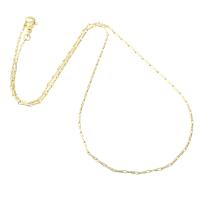 Brass Chain Necklace, gold color plated, Unisex Approx 17.7 Inch 