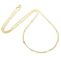 Brass Chain Necklace, gold color plated, Unisex Approx 17.5 Inch 