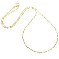 Brass Chain Necklace, gold color plated, Unisex Approx 17.5 Inch 