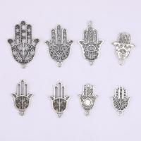 Zinc Alloy Hand Pendants, antique silver color plated, DIY & hollow 