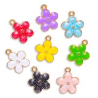 Zinc Alloy Enamel Pendants, Flower, gold color plated, Unisex Approx 