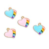 Zinc Alloy Enamel Pendants, Heart, gold color plated, Unisex Approx 