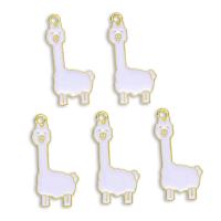 Zinc Alloy Enamel Pendants, gold color plated, Unisex, white Approx 