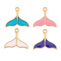 Zinc Alloy Enamel Pendants, Mermaid tail, gold color plated, Unisex Approx 