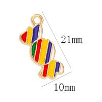 Zinc Alloy Enamel Pendants, Candy, gold color plated, Unisex Approx 