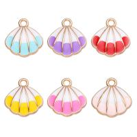 Zinc Alloy Enamel Pendants, Shell, gold color plated, Unisex Approx 