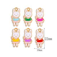 Zinc Alloy Enamel Pendants, Rabbit, gold color plated, Unisex Approx 