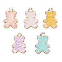 Zinc Alloy Enamel Pendants, Bear, gold color plated, Unisex Approx 