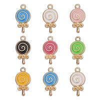 Zinc Alloy Enamel Pendants, Lollipop, gold color plated, Unisex Approx 