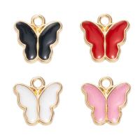 Zinc Alloy Enamel Pendants, Butterfly, gold color plated, Unisex Approx 