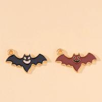 Zinc Alloy Enamel Pendants, Bat, gold color plated, Unisex Approx 