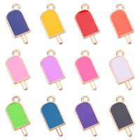 Zinc Alloy Enamel Pendants, Ice Cream, gold color plated, Unisex Approx 