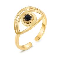 Titan Stahl Fingerring, Titanstahl, mit Naturstein, 14 K vergoldet, Modeschmuck & für Frau, goldfarben, 11mm,19mm, verkauft von PC