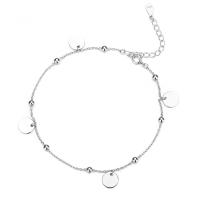 Tobillera de joyería de moda, Plata de ley 925, chapado en color de plata, para mujer, plateado, 230mm, Vendido por UD