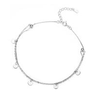 Tobillera de joyería de moda, Plata de ley 925, chapado en color de plata, para mujer, plateado, 230mm, Vendido por UD