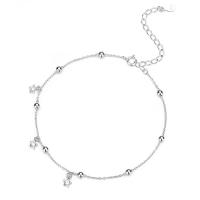 Plata de ley 925 pulsera tobillera, chapado en color de plata, Joyería & para mujer, plateado, 230mm, Vendido por UD