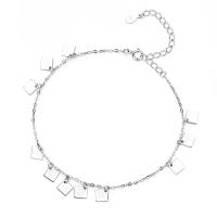 Plata de ley 925 pulsera tobillera, chapado en color de plata, Joyería & para mujer, plateado, 230mm, Vendido por UD