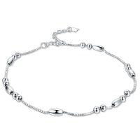 Plata de ley 925 pulsera tobillera, chapado en color de plata, Joyería & para mujer, plateado, 260mm, Vendido por UD