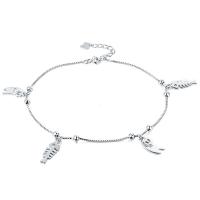 Plata de ley 925 pulsera tobillera, Espina de pescado, chapado en color de plata, Joyería & para mujer, plateado, 240mm, Vendido por UD