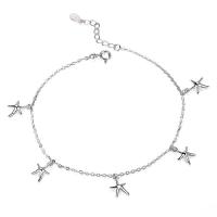 Plata de ley 925 pulsera tobillera, Estrella de Mar, chapado en color de plata, Joyería & para mujer, plateado, 240mm, Vendido por UD