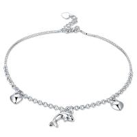 Plata de ley 925 pulsera tobillera, chapado en color de plata, Joyería & para mujer, plateado, 260mm, Vendido por UD