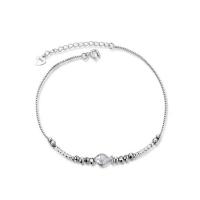 Plata de ley 925 pulsera tobillera, chapado en color de plata, Joyería & para mujer, plateado, 245mm, Vendido por UD