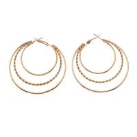 Zinc Alloy Hoop Earring, gold color plated, for woman & hollow 