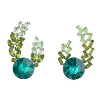 Zinc Alloy Rhinestone Stud Earring, fashion jewelry & for woman & with glass rhinestone & with rhinestone 