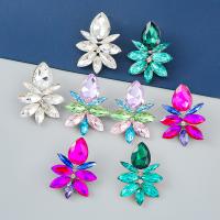 Zinc Alloy Rhinestone Stud Earring, fashion jewelry & for woman & with glass rhinestone & with rhinestone 