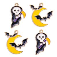 Zinc Alloy Enamel Pendants, gold color plated, Unisex Approx 