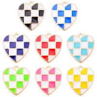 Zinc Alloy Enamel Pendants, Heart, gold color plated, Unisex Approx 