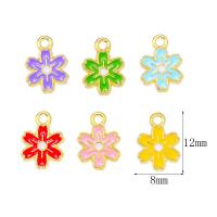 Zinc Alloy Enamel Pendants, Flower, gold color plated, Unisex Approx 