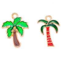 Zinc Alloy Enamel Pendants, Palm Tree, gold color plated, Unisex Approx 